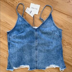 NWT DL1961 Distressed Blue Denim Camisole Tank Top